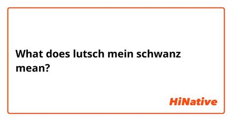 schwant lutschen|lutsch mein schwanz — German to English translation .